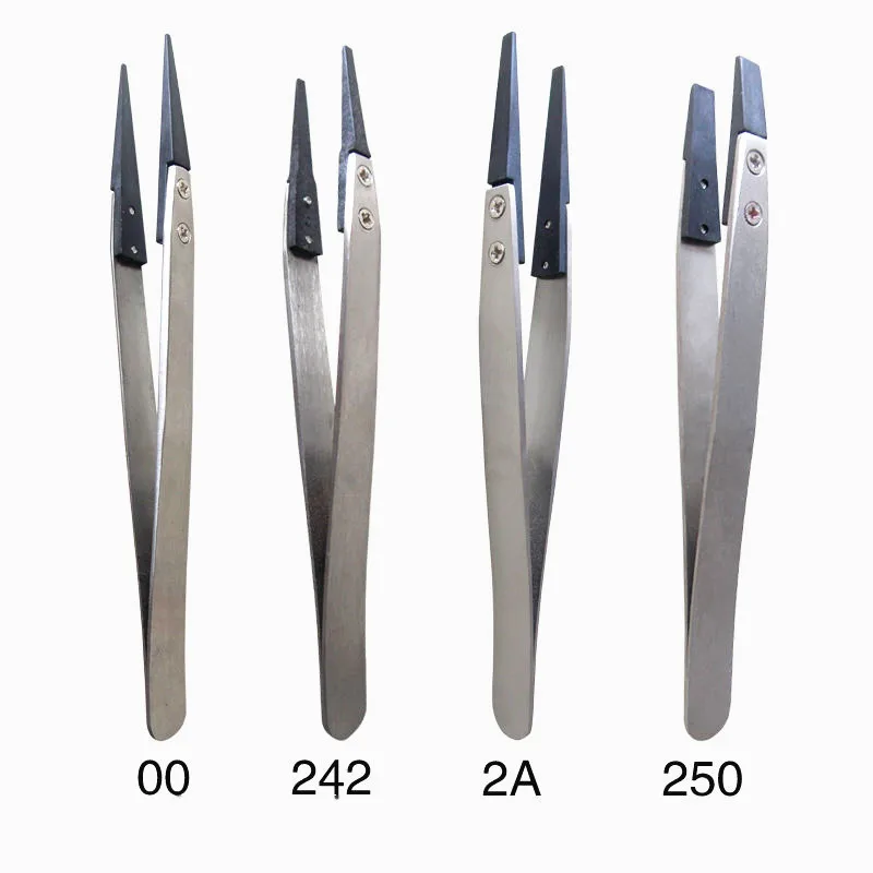 

8pcs Tweezers Head-Changed Kit Maintenance Tools Stainless Steel+plastic