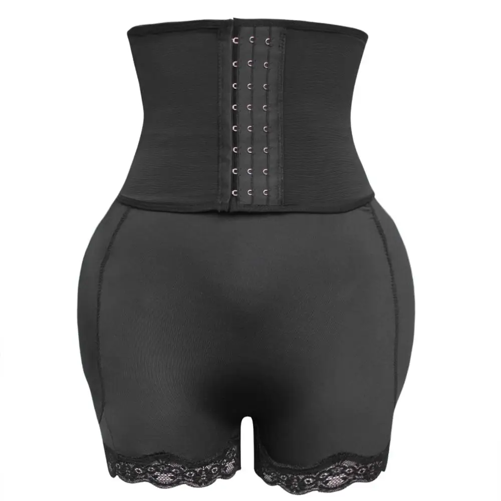 Sexy Lace Padded Body Shaper Shorts for Women Firm Control Butt Lifter High Waist Lady Panties Shapewear Plus Size