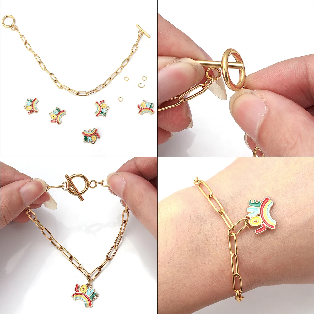 Золотая/Серебряная Пряжка из нержавеющей стали зажим для бумаги цепочка с замком