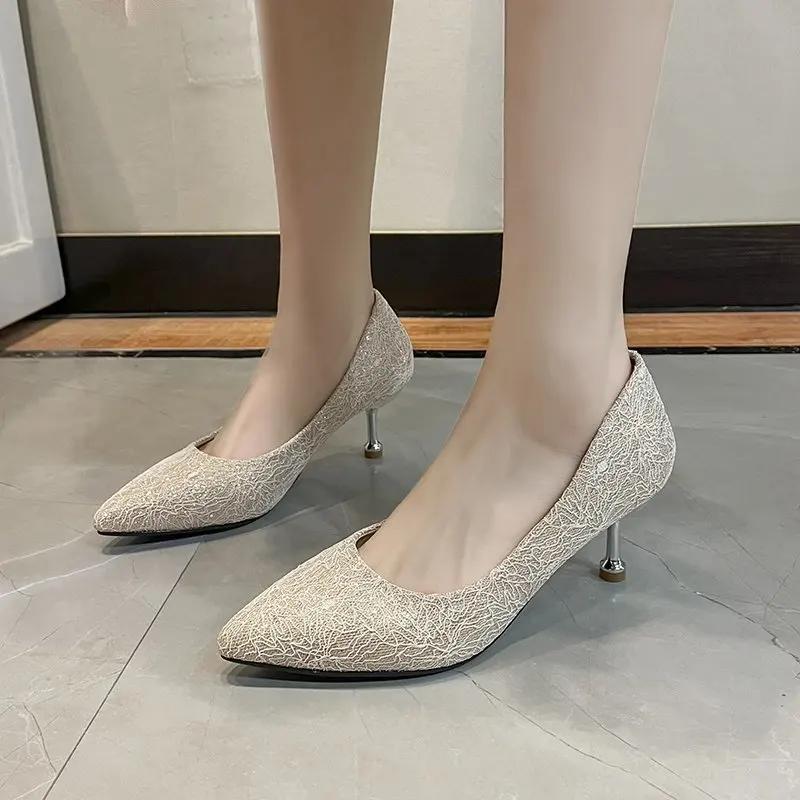 

Туфли-лодочки женские блестящие с острым носком, на высоком каблуке, 34-42