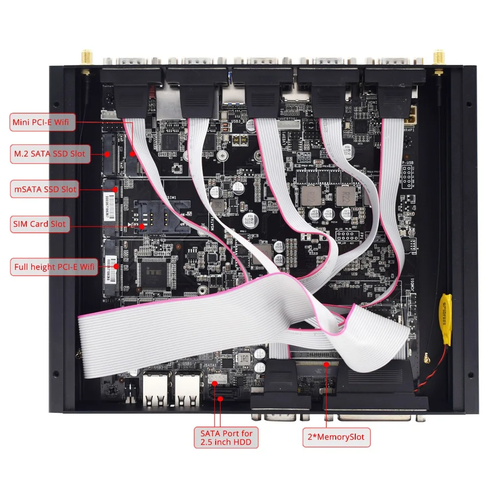 Intel Core i7 4500U i5 8250U промышленный настольный компьютер 5250U Win10 Linux i3 Minipc Intel NUC 4K HD RS232 RS485 персональный портативный ПК