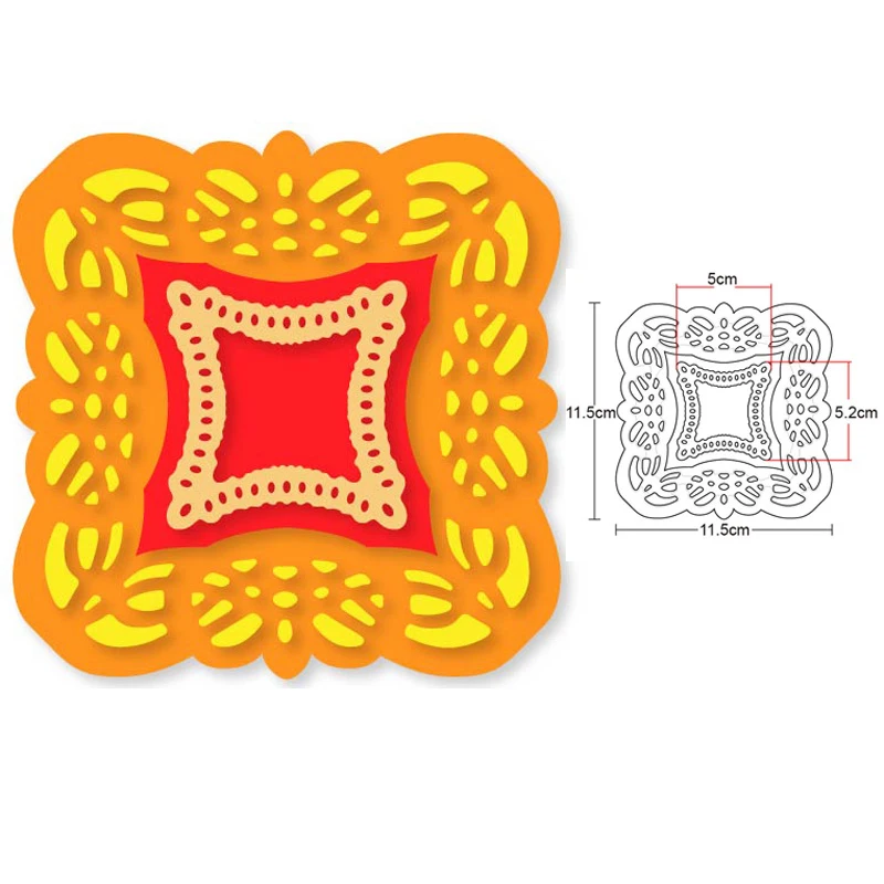 

Lace Square Photo Frame Metal Cutting Dies Stencils Dies Scrapbooking Decoration Embossing Die Cuts Paper Card Making Craft Dies