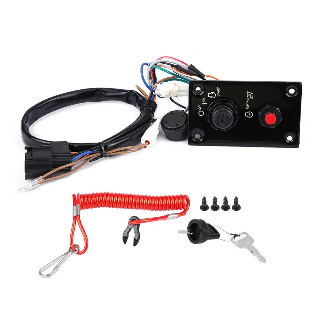 

Vertical Single Control Panel Ignition Key Switch Panel Assembly Metal Plastic Black 37100-96J24 For Suzuki Outboard Engines