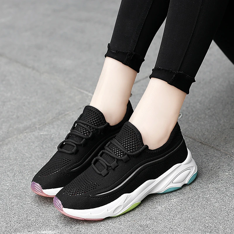 

Women Shoes 2021 Breathable Platform Sneakers Mesh Casual Sports Shoes Female Fashion Lace Up High Leisure Women Female Shoes