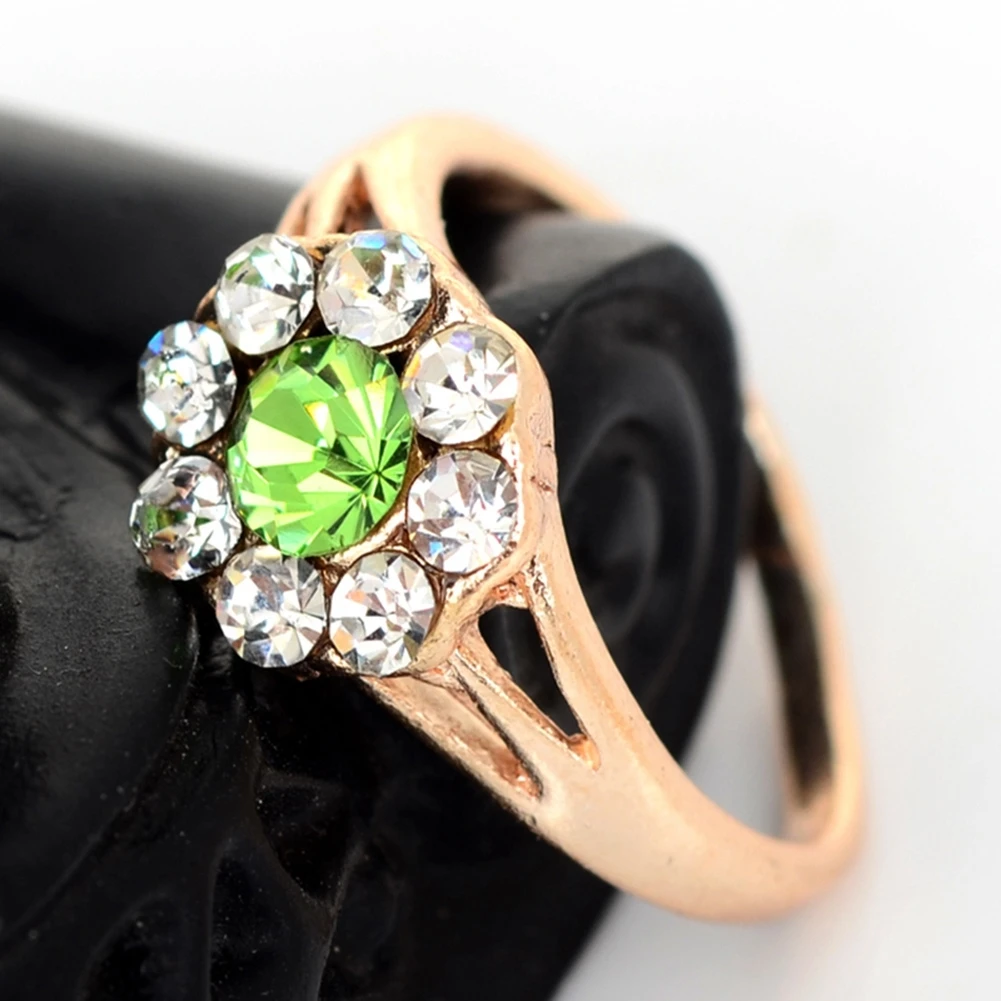 

5Pcs Mixed Lots Women Charm Rings Gold Plated Crystal Rhinestone Adjustable Ring Wedding Bridal Jewelry Wholesale