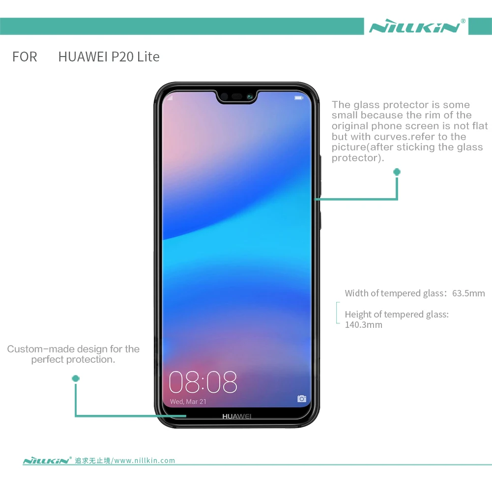 

Tempered Glass for Huawei P20 Lite NILLKIN Amazing H 0.33MM Anti-Burst for Huawei P20 Lite Glass Screen Protector