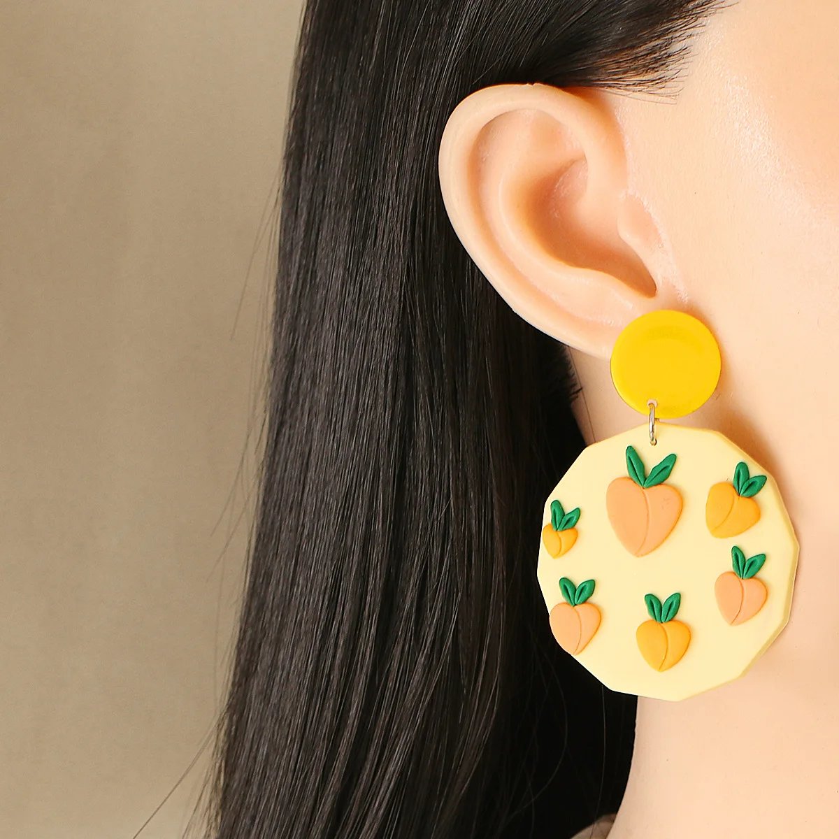 

Geometric Round Fruit Sweet Summer Dangle Earrings For Women 2021 Trend Charm Jewelry Gifts
