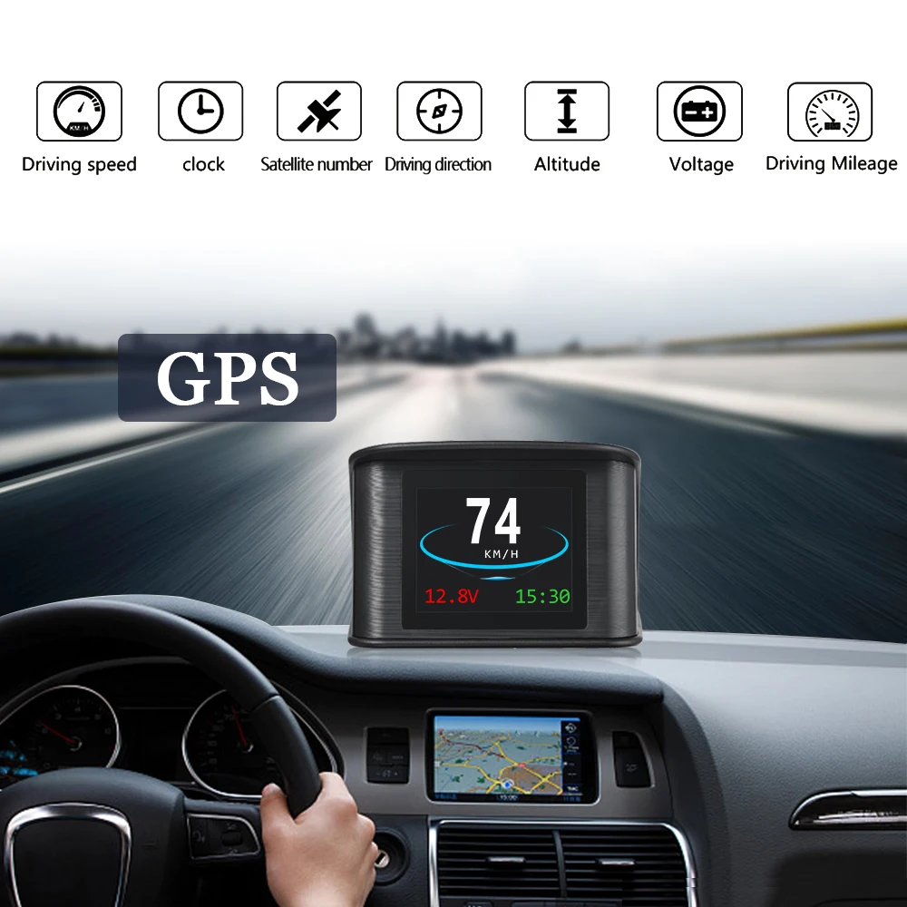 Universal GPS Intelligate Car Head Up Display Car Hud Digital Speedometer Multi Display Interface Over Speed Alarm