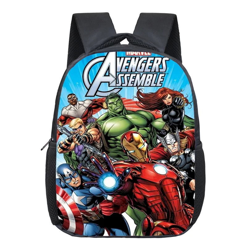

New Fashion Polyester 12-inches Printing Avenger Cartoon Hulk Children Backpack For Tennager Boys Schoolbag For Kids School Bags
