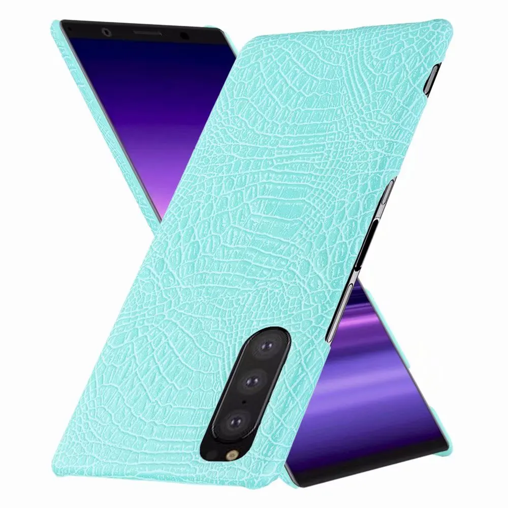 Для sony Xperia 5 чехол Роскошный Crocodiel текстура PU кожа задняя жесткий пластиковый чехол для sony Xperia 5 J8210 J8270 J9210