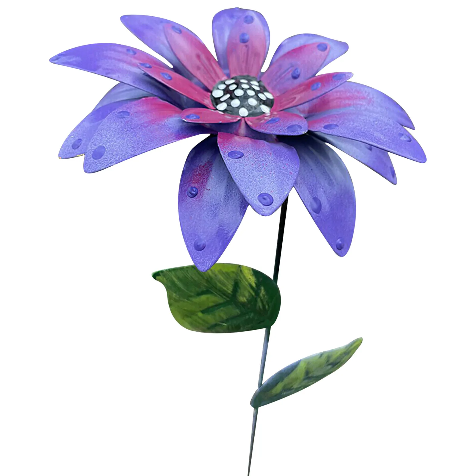 

#48 Color Garden Decoration Wrought Iron Plungerdaylily Hand-shaped Metal Flower Wooden Stakes Garden Pile Mother's Day Gift