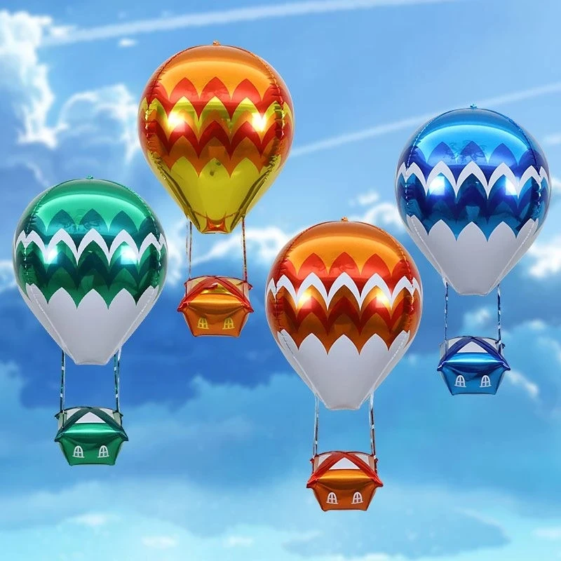 

Cartoon 4D Hot Air Balloon Rocket Aluminum Foil Balloon Star Moon Cloud Wedding Child Birthday Party Decoration Helium Balloon