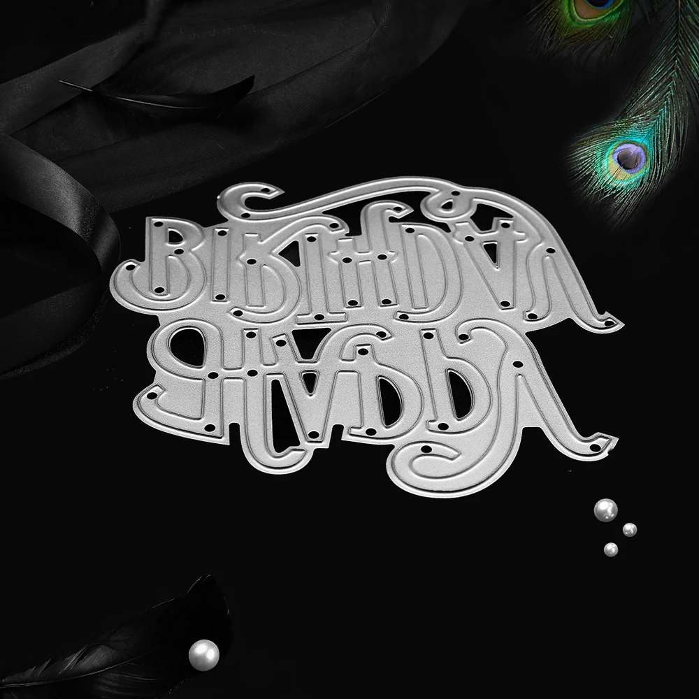 С днем рождения письмо тиснение резки штампы DIY трафареты для