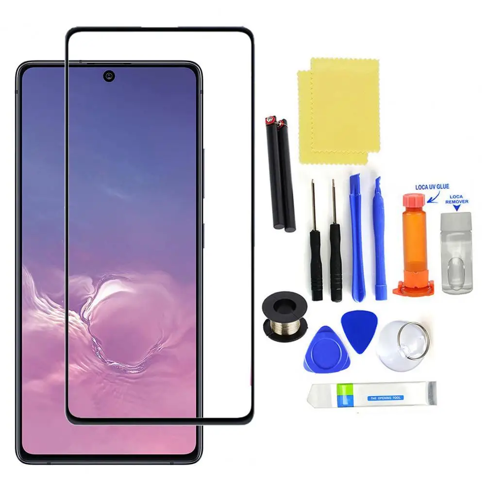 

Подходит для Samsung Galaxy S NOTE10 lite /S10 lite /S20 FE внешнее Переднее стекло объектива Запасная часть UV-LOCA клей ящик для инструментов
