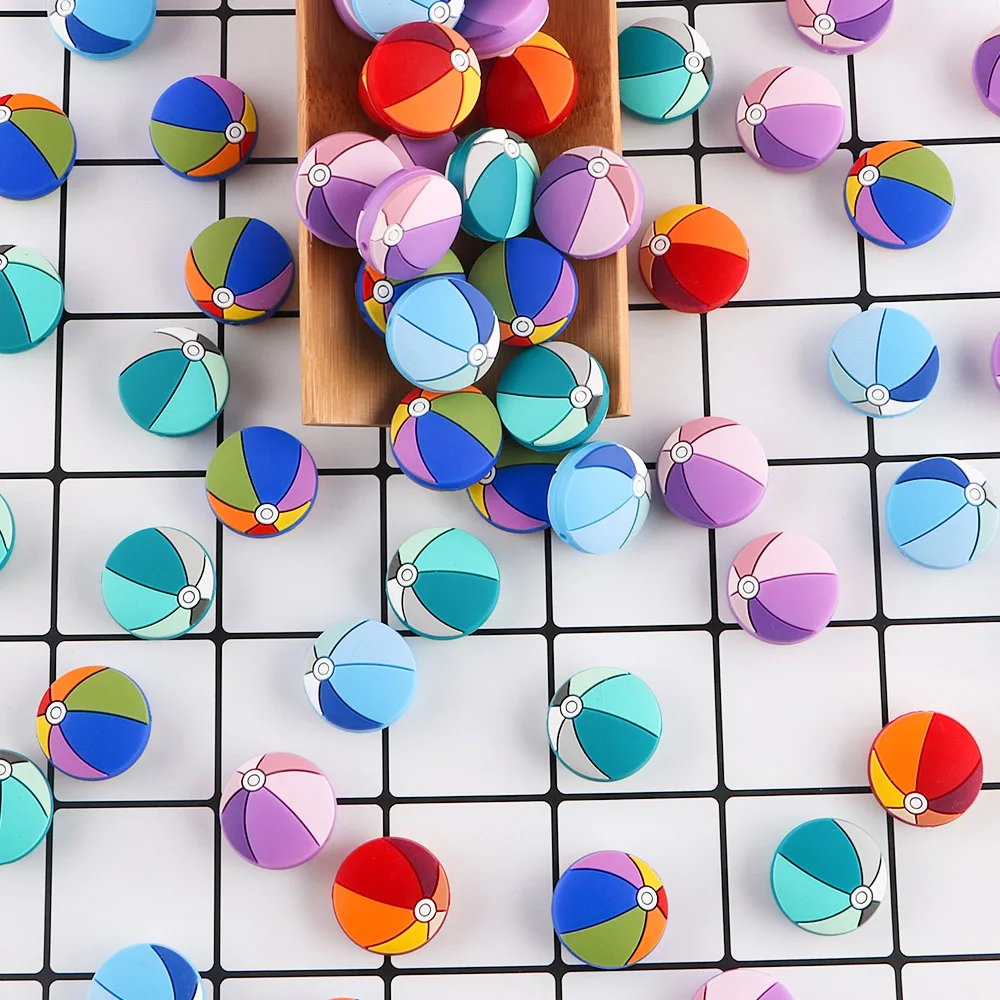 

Sunrony 50Pcs Colored Ball Silicone Beads Baby Molar Teether DIY Pacifier Chain Necklace Accessories Chewable Nursing Toys