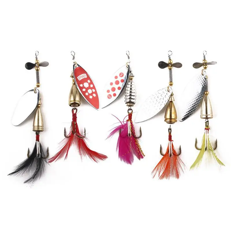 5 шт./лот металлическая блесна рыболовная приманка ложка Розничная коробка сома