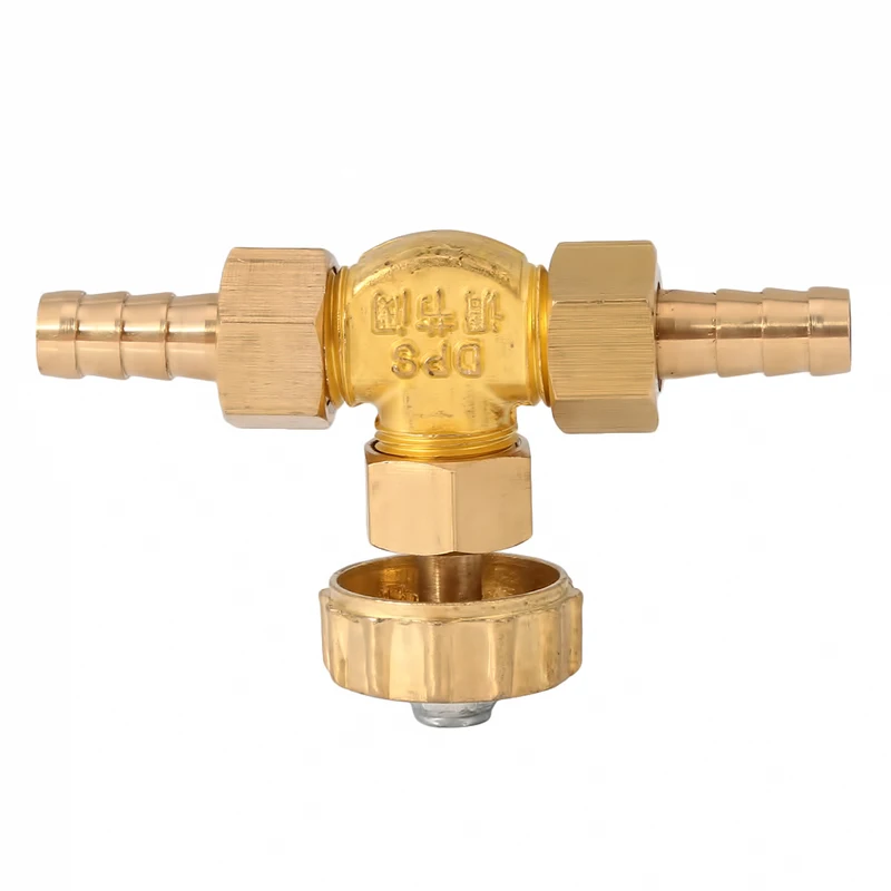 

8mm/10mm ID Hose Barb Brass Parallel Needle Valve For Gas Max Pressure 1 Mpa