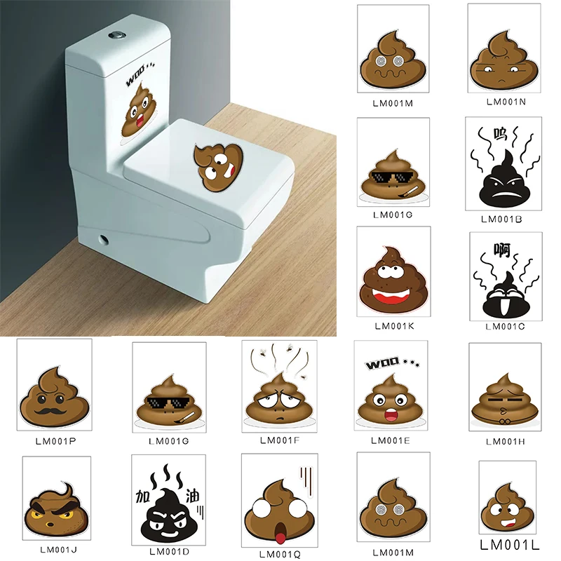 Наклейки на стену сделай сам наклейки унитаз милое выражение какашка украшение