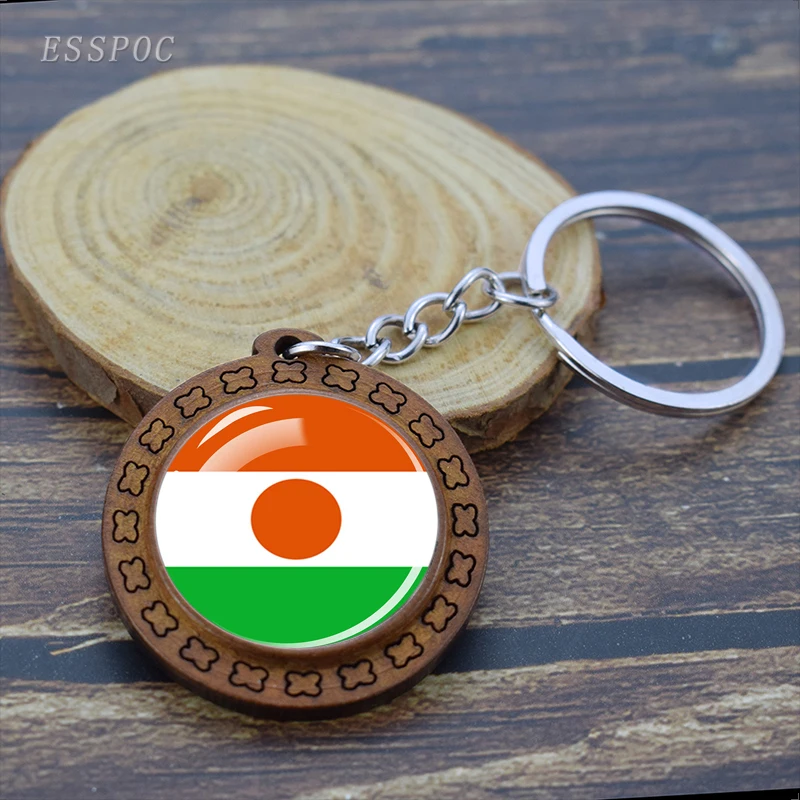 Брелок для ключей с флагом африканских стран деревянный Алжира Ливии Туниса