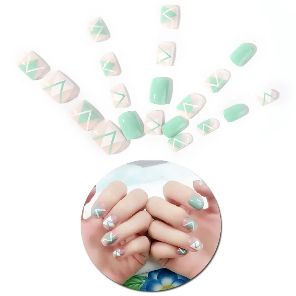 Creative Nail Art Design Short Length Artificial Nails Extension False Tips Press On Manicure Gel Polish | Красота и здоровье