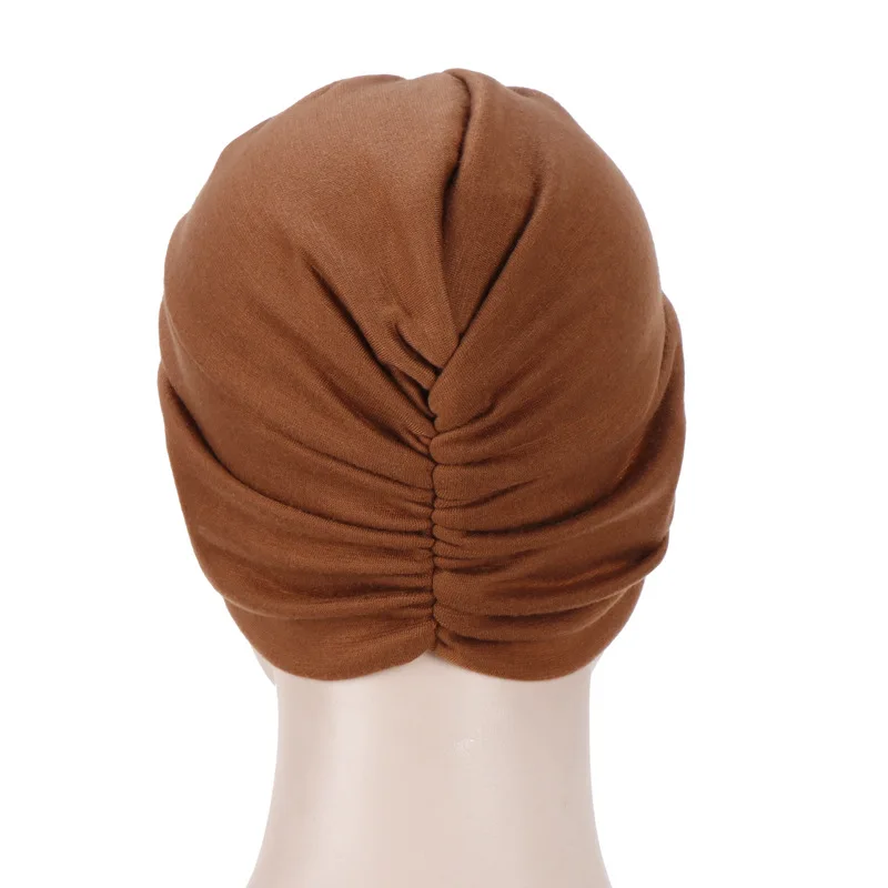 

Cosy Cotton Elastic Turban Hat Tied Knot Beanie Cap For Women Muslim Hijab Islamic Clothing Head Wrap Foulard Headwear Headwrap