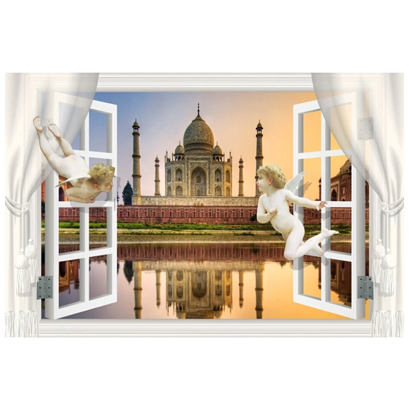 Виниловые Настенные 3d-наклейки с изображением индийского Тадж-Махала 60 х40 см |