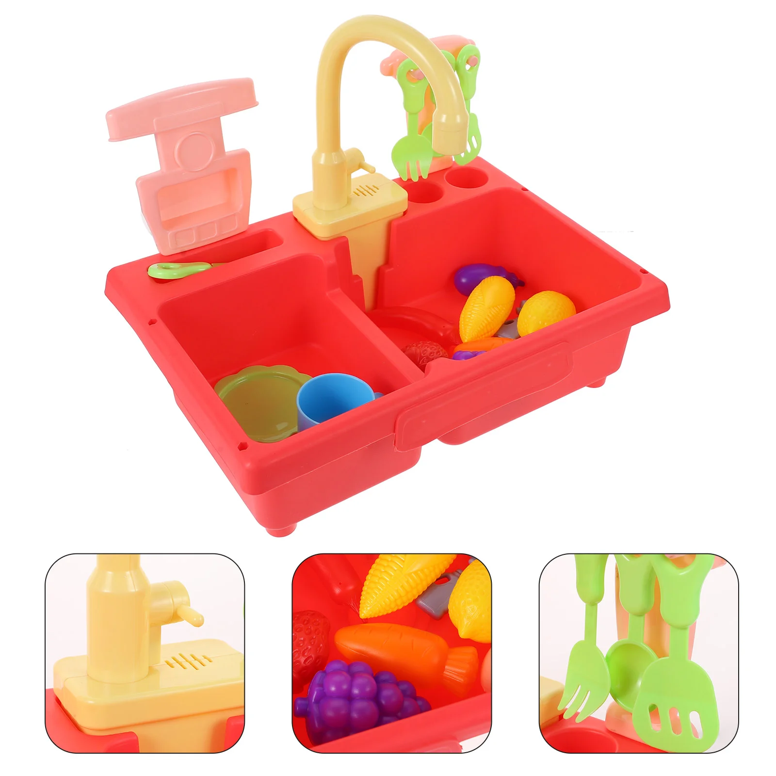 

1 Set of Pretend Game Plaything Kids Dishwashing Imitation Kitchen Appliance