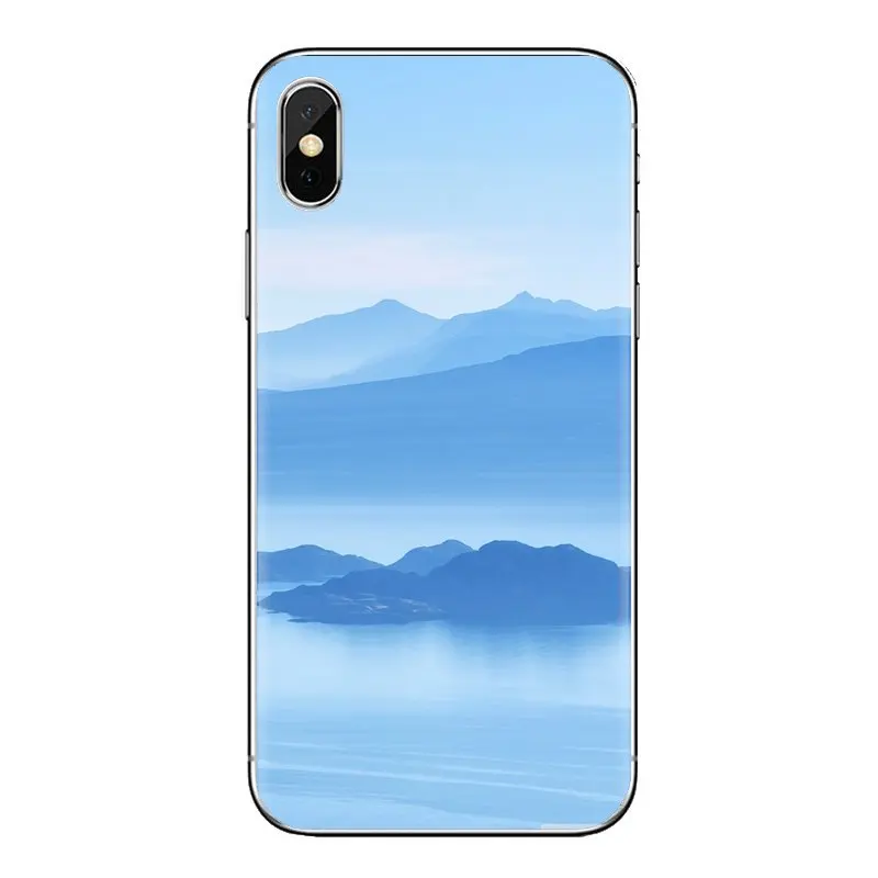 Силиконовый чехол для телефона горы Европа фон с изображением побережья