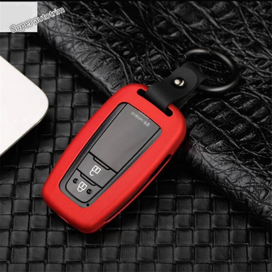 

Lapetus Key Case Chains Decoration Kit Cover Trim Fit For Toyota C-HR CHR 2016 - 2021 Accessories Interior Red Carbon Fiber Look