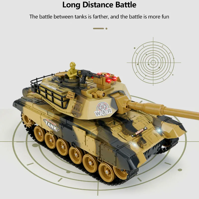 Радиоуправляемый боевой танк большого размера Вращающаяся башня с подъемным