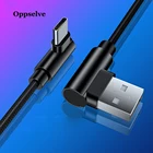 Oppselve USB Type-C кабель для быстрой зарядки в форме L, 1 м, 2 м, для samsung Galaxy S10, 9, Huawei, Type-c, L, локоть, Android, мобильный телефон, провод