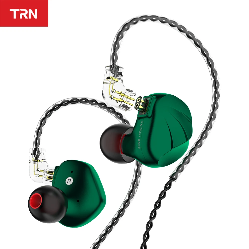 

New TRN VX 6BA+1DD Hybrid Metal In Ear Earphone IEM HIFI DJ Monitor Running Sport Earphone Earplug Headset Headplug