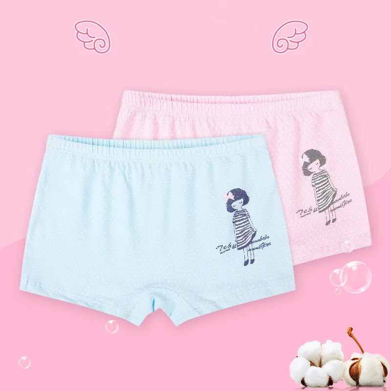 Нижнее белье для девочек OMGosh из 100% хлопка 2 шт. розовые Симпатичные боксеры нижнее