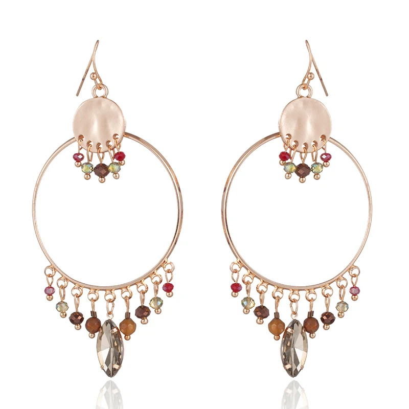 Женские серьги с подвесками круглой формы в форме листьев и Луны романтичные