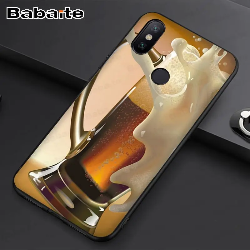 A12 beer foam Black TPU Soft Phone Case Cover For redmi 7 5plus 5A 6pro 4X note5A note6pro note7 funda - Цвет: A12