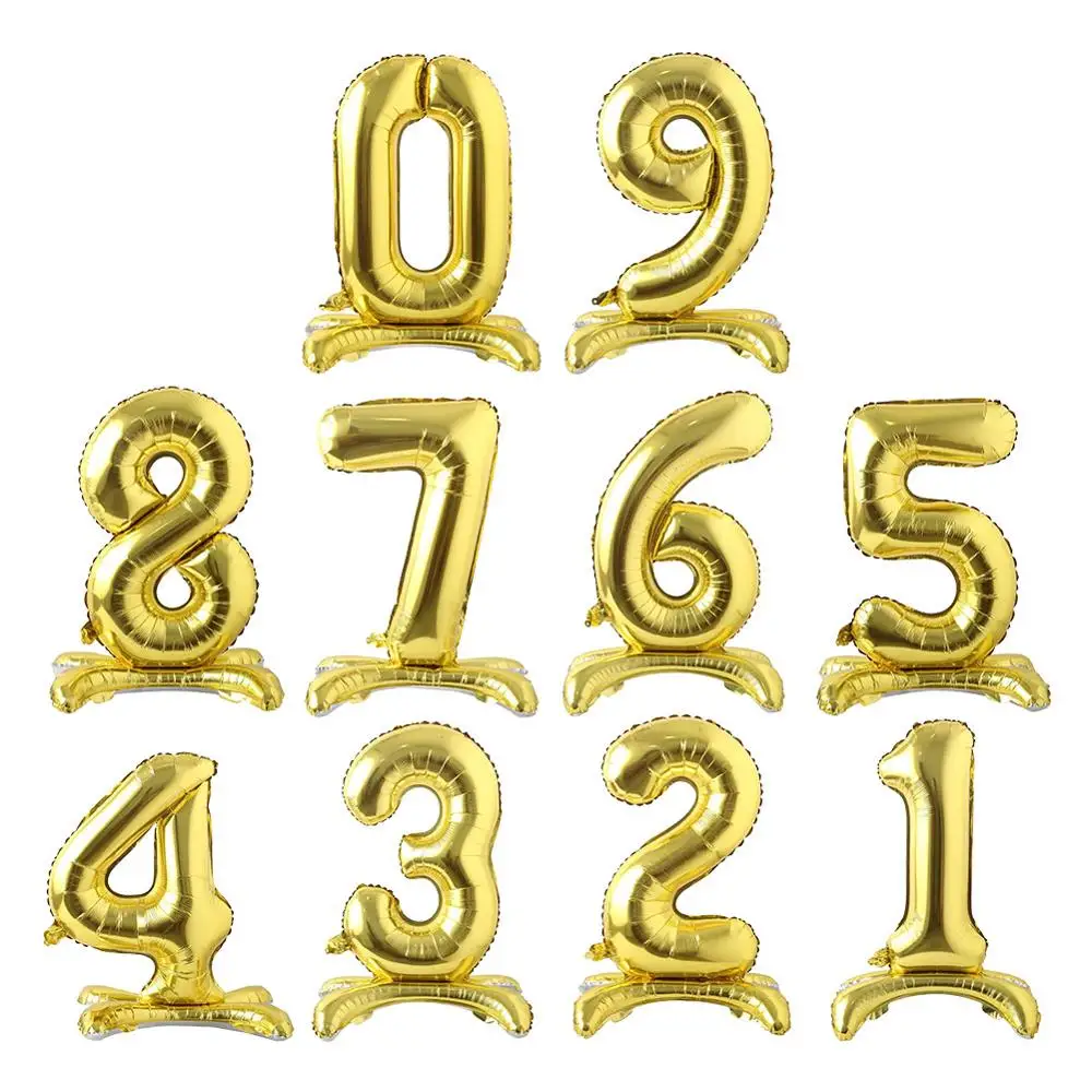 32 дюйма белые алюминиевые воздушные шары из фольги в виде цифр 0 9 для дня рождения