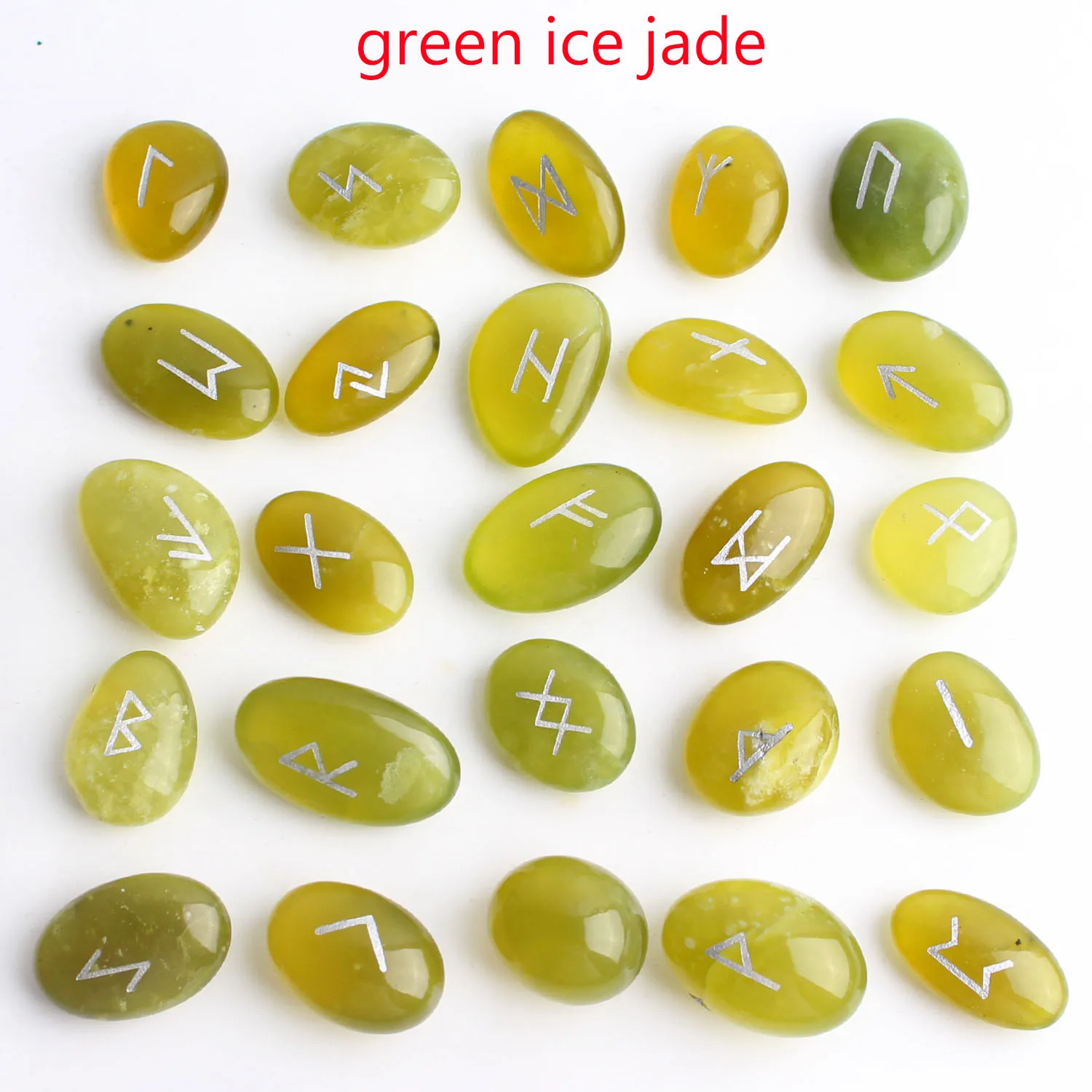25 шт. бесплатная доставка натуральные нефритовые хрустальные руны камни с