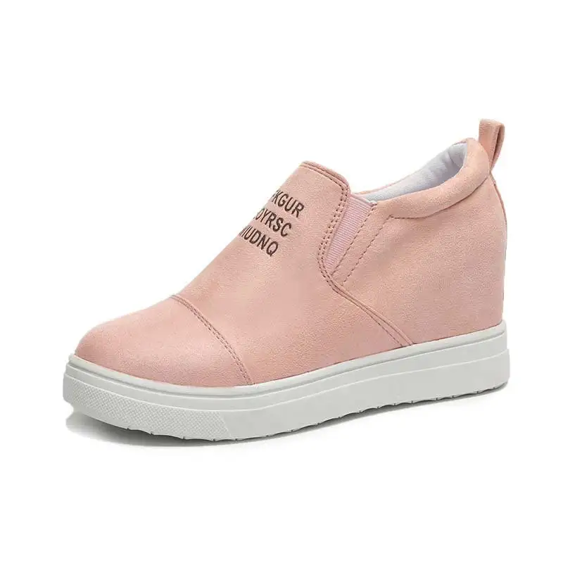 

High heels sneakers women shoes 2019 new fashion wedges slip-on breathable casual shoes woman solid round toe women sneakers