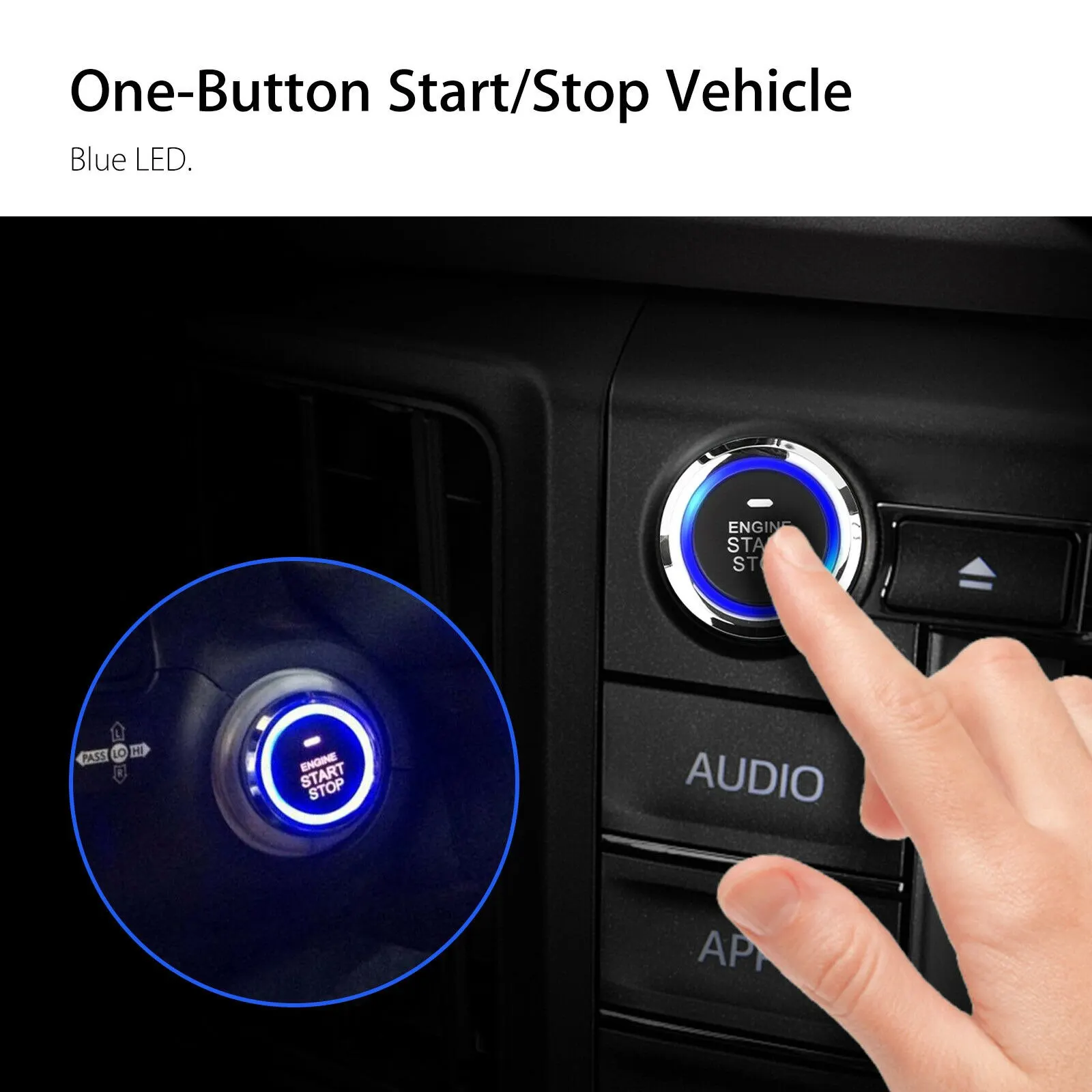 9Pcs Car Keyless Entry Start Stop Button Auto Burglar Alarm System Push Remote Accessories | Автомобили и мотоциклы