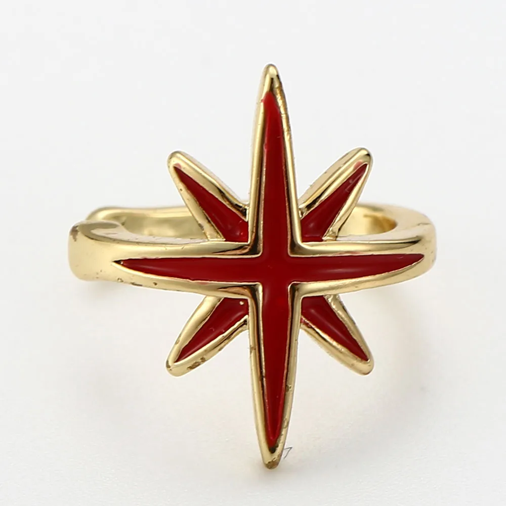 

Punk Dripping Oil Simple Red Star Shape Clip Earring Women Hip Hop Rock Female Girl Retro Party Personality Earrings Jewellery
