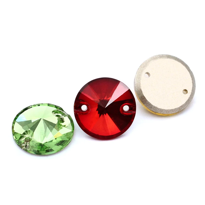 XIAOPU круглая форма блестящий свежий цвет K9 стекло пришивные стразы плоская задняя