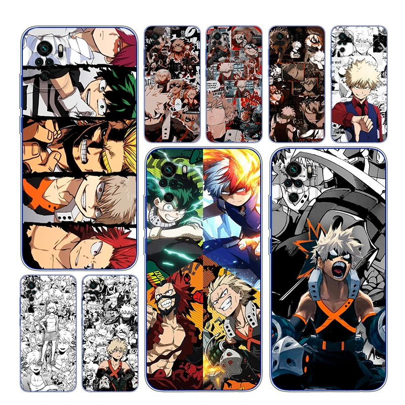 

For Xiaomi Redmi Note 4 4X 5A 5 6 7 8T 8 9T 9S 9 10 10S Pro Max TPU Katsuki Bakugo My Hero Academia Transparent Phone Case