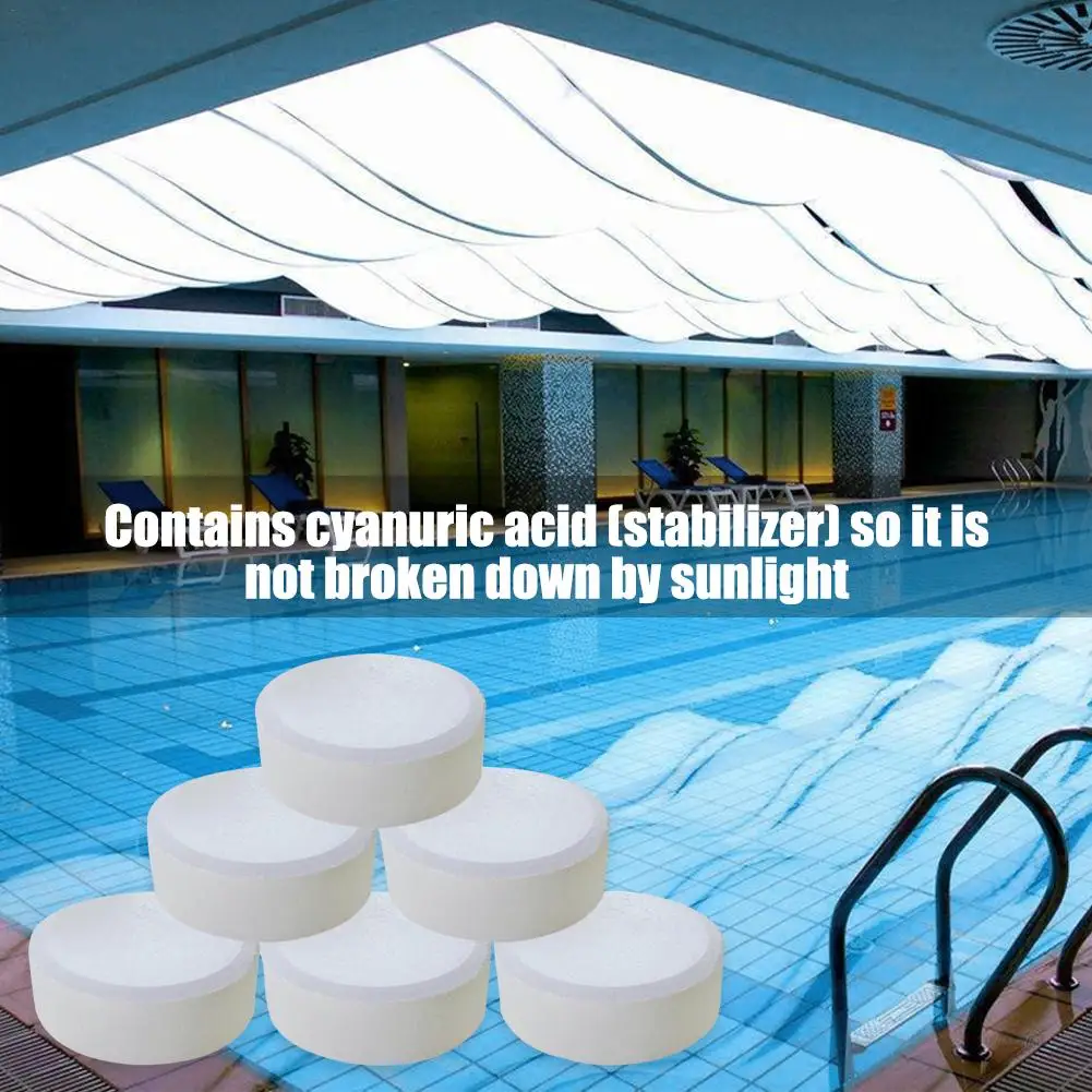 

100g Swimming Pool Cleaning Tablets Purify Water Chlorine Pills Instant Effervescent Foaming Cleaners Toilet Cleaning Buceo