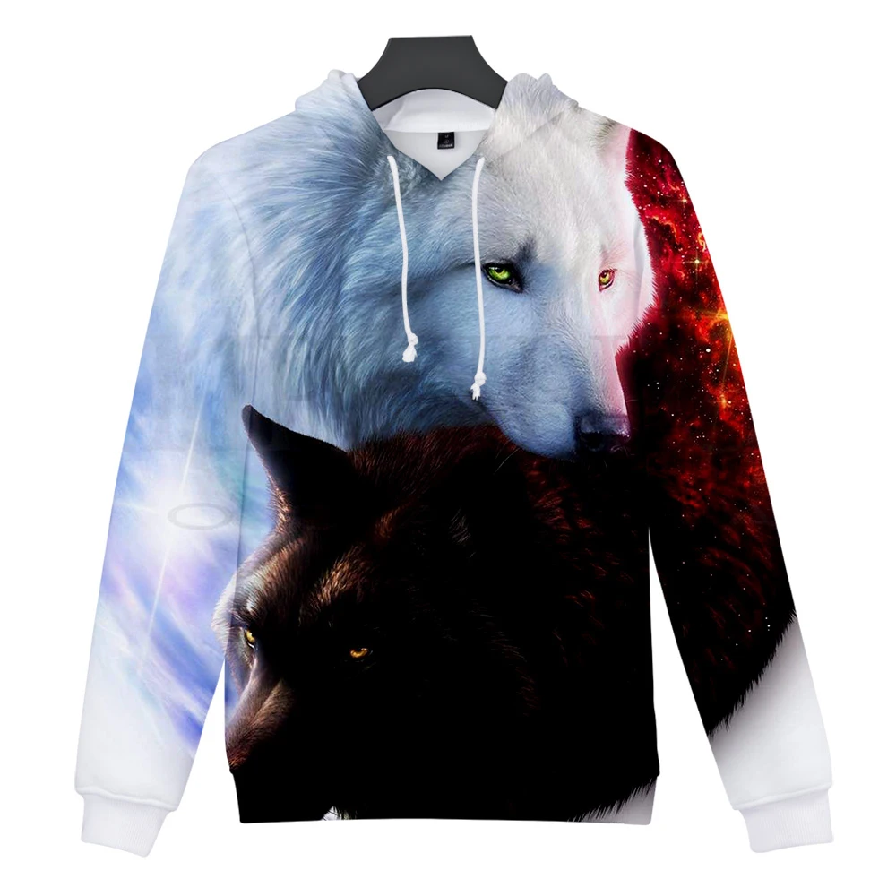 

2020 Unisex meteor&moon Wolf print Creative Fashion Moon wolf 3D Hooded sweatshirt Men/Women Casual Hoodies Clothes Pullover