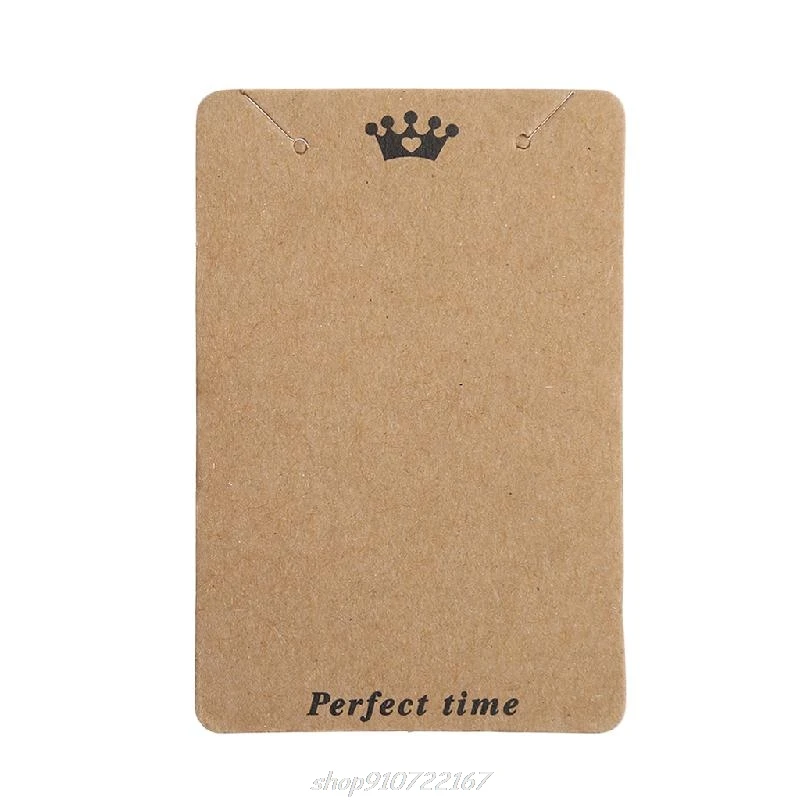 

100 Pcs 7.5x5cm Kraft Paper Ear Studs Hang Tag Jewelry Display Card Pendant Craft DIY N05 20 Dropshipping