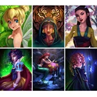 Картина из страз с изображением Феи из мультфильма Disney, квадратная, круглая, 5D, сделай сам, искусство, подарок, вышивка крестиком, мозаика, украшение для дома