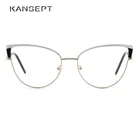 Kanseven металлические женские модные очки кошачий глаз оправа Ретро Оптические прозрачные линзы оправа для очков 2021 Новое поступление FK1543