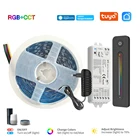 Светодиодная лента с Wi-Fi, 5 м, 12 В, 5050 SMD, RGBCW, RGB + CCT, гибкая, с регулируемой яркостью, беспроводной пульт дистанционного управления, голосовое управление Google Assistant