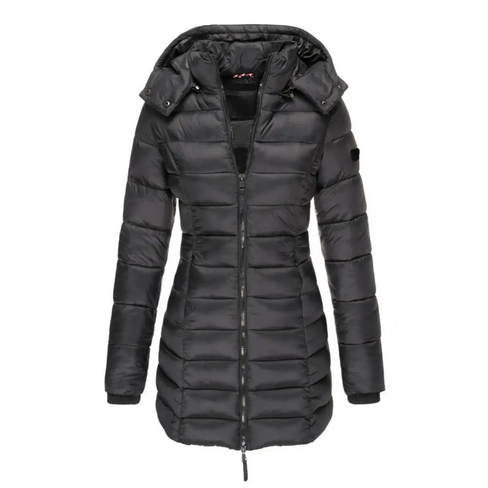 2021 Stylish Female Jacket Korean Style Slim Warm Pockets Hoodie  Winter Jacket Outwear