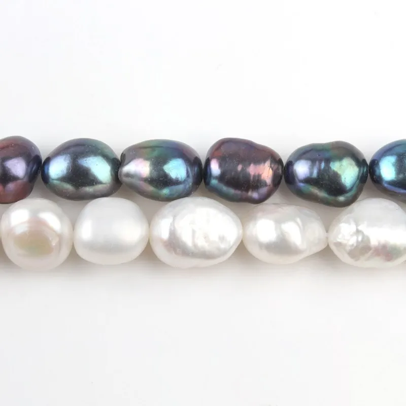 10-11mm Irregular Natural Freshwater White Black Pearl Beads Loose Pearls For Jewelry Making DIY Women Necklace Bracelet 13 Inch | Украшения
